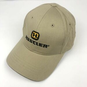 Hustler Beige Hat Cap w Adjustable Strap - The Yard Stop